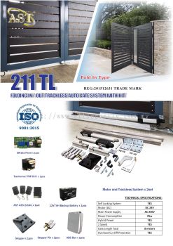 211TL TRACKLESS FOLDING AUTO GATE SYSTEM