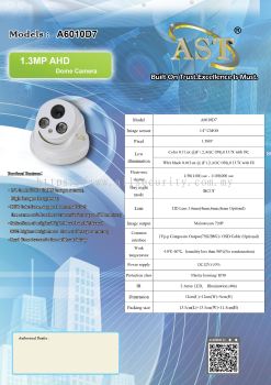1.3MP AHD Dome Camera  A6010D7