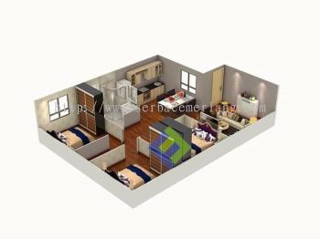 Prefab cabin house layout