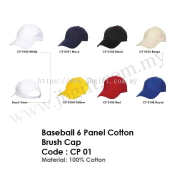 Baseball 6 Panel Cotton Brush Cap CP 01