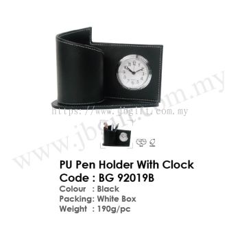 PU Pen Holder With Clock BG 92019B