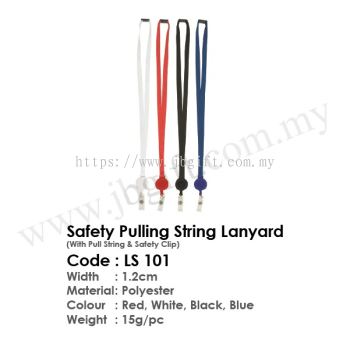 Safety Pulling String Lanyard (With Pull String & Safety Clip) LS 101