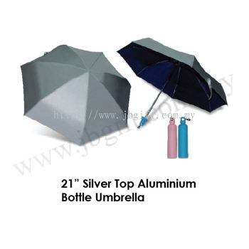 21” Silver Top Aluminium Bottle Umbrella