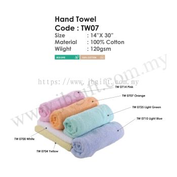 Hand Towel 14'' X 30'' 100% Cotton TW07