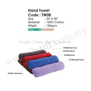 Hand Towel 20'' X 40'' 100% Cotton TW08