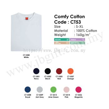 Comfy Cotton T-Shirt Uniform 100% Cotton CT53 (Female)