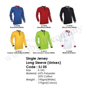 T-Shirt Uniform Single Jersey Long Sleeve (Unisex) SJ 05