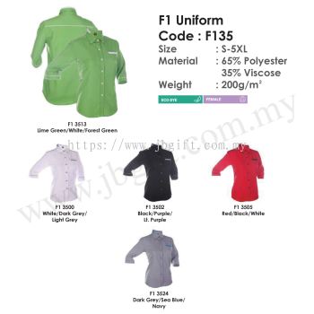 F1 Corporate Uniform 65% Polyester 35% Viscose F135 (Female)