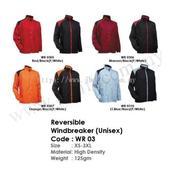 Reversible Windbreaker (Unisex Jacket) WR 03