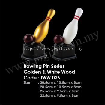 Bowling Pin Series Golden & White Wood IWW 026