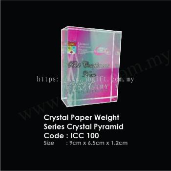 Crystal Paper Weight Series Crystal Pyramid ICC 100