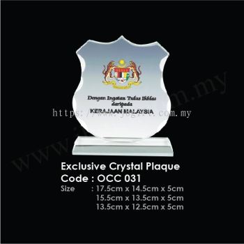 Exclusive Crystal Plaque OCC 031