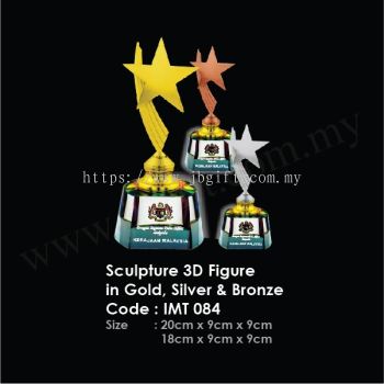 Sculpture 3D Figure in Gold, Silver & Bronze IMT 084