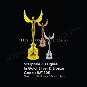 Sculpture 3D Figure in Gold, Silver & Bronze IMT 105