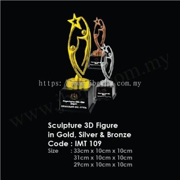 Sculpture 3D Figure in Gold, Silver & Bronze IMT 109