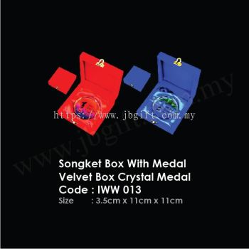 Songket Box With Medal Velvet Box Crystal Medal IWW 013