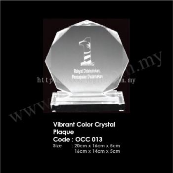 Vibrant Color Crystal Plaque OCC 013