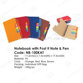 Notebook with Post It Note & Pen NB-100KAT