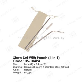 Straw Set With Pouch (4 In 1) HS-104PA