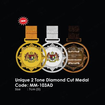 Unique 2 Tone Diamond Cut Medal MM-103AD