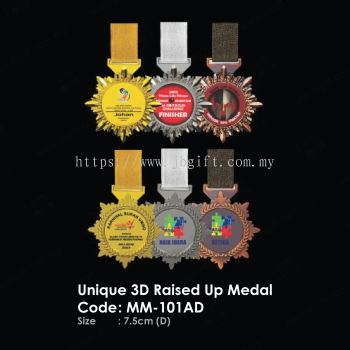 Unique 3D Raised Up Medal MM-101AD