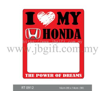 RT 0912 Car Decal (Road Tax Sticker) - Honda 16cm X 14cm-01