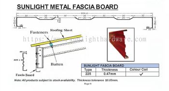 Size and Thickness Sunlight Metal Fascia Board
