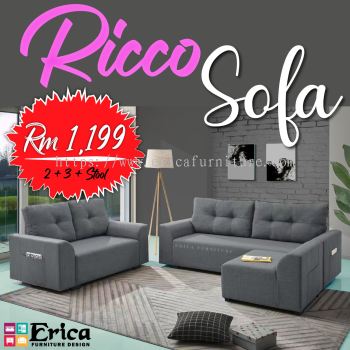 Ricco Sofa 3+2 Seater FREE Stool