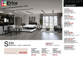 SERI COMBO SET (BEDROOM + LIVING ROOM + DINING SET) - Erica Furniture Design Sdn Bhd