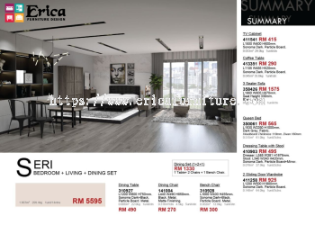 SERI COMBO SET (BEDROOM + LIVING ROOM + DINING SET)