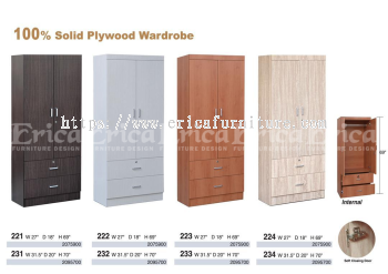 2 Door Solid Plywood Wardrobe