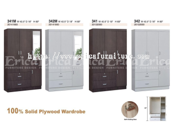 3 Door Solid Plywood Wardrobe