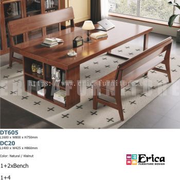 MUJI DINING SET DT605,DC20 NATURAL/WALNUT