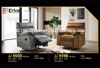 FABRIC 1R RECLINER SOFA 8600/8598