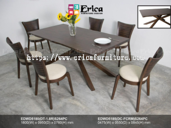 EDWD5180 + EDWD5185 - WOODEN DINING SET