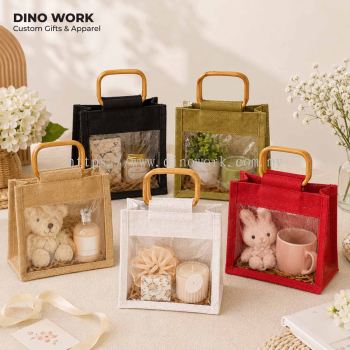 Jute Gift Bag with PVC Window (WSL)