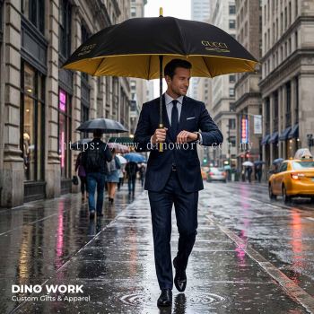 Premium Gold Color UV Protection Auto Open Fully Fiber Umbrella (Black Inner Coated)