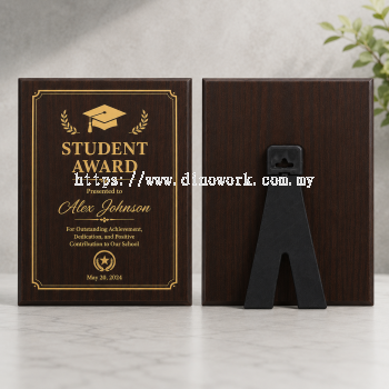 Wooden Award Plaque with Stand