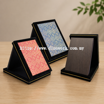 Wooden Award Plaque with Songket Presentation Box