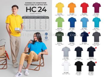 Basic CVC Honeycomb Short Sleeve Polo T-shirt (Oren - HC24 | HC25 | HC26 | HC29) (Unisex)