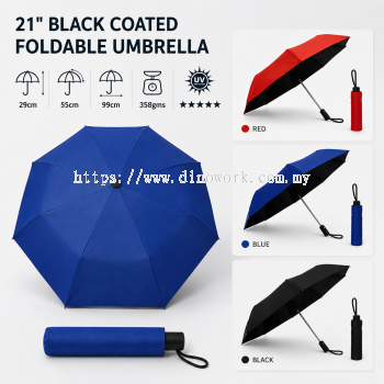 UV Protection (Black Coated Inner) Auto Open & Close Folding Umbrella 21in & 23in