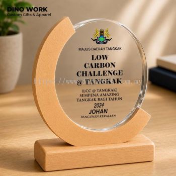 Wooden + Crystal Trophy Award 0788