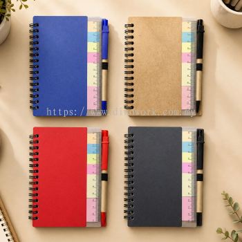 Eco A6 Notebook with Post-It Note & Pen 0133