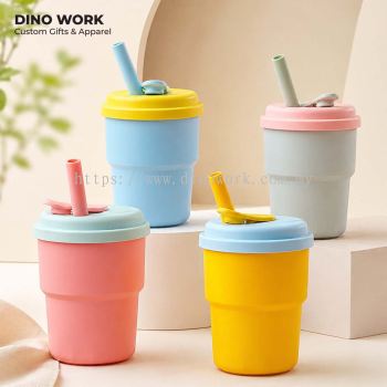 Custom Silicon Mug with Straw (380ml)