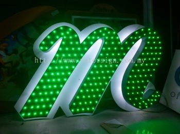 3D Lettering aluminium box up with LED light