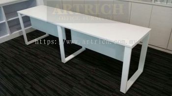 Square Metal Leg 2 Seater Rectangular Table