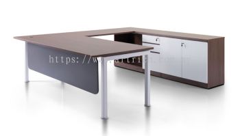 U Metal Leg Director Table Set With Side Table & Side Cabinet-1.8M&2.1M