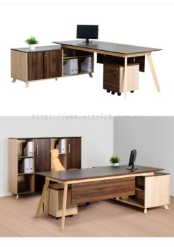 PX7-2.1M Modern Simple Wooden Director Set With Side Cabinet