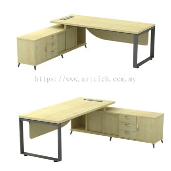 Q-SRWE-2203-2.16M Modern Simple SQ Metal Leg Director Table Set