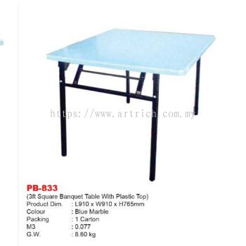 Square plastic top banquet table 